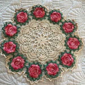 Vintage rose doily